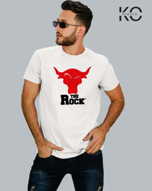 Image of The Rock White color T-shirt