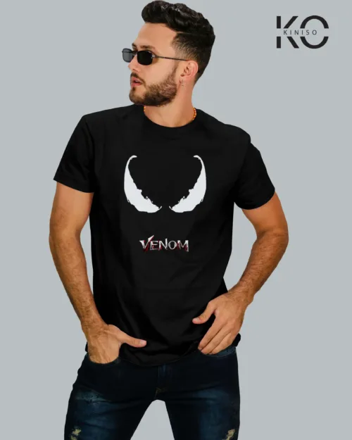 Image of Venom logo Design Black color T-shirt