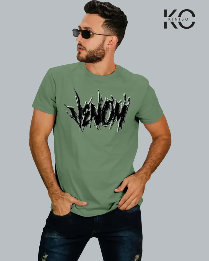 Image of Venom Text Design Black color t-shirt