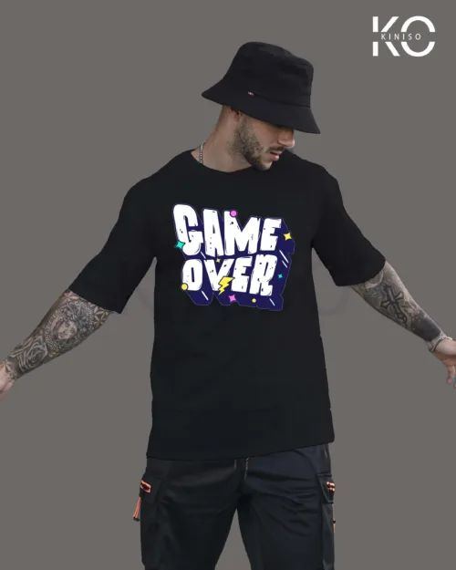 Image of Game Over Curve Black T-shirt