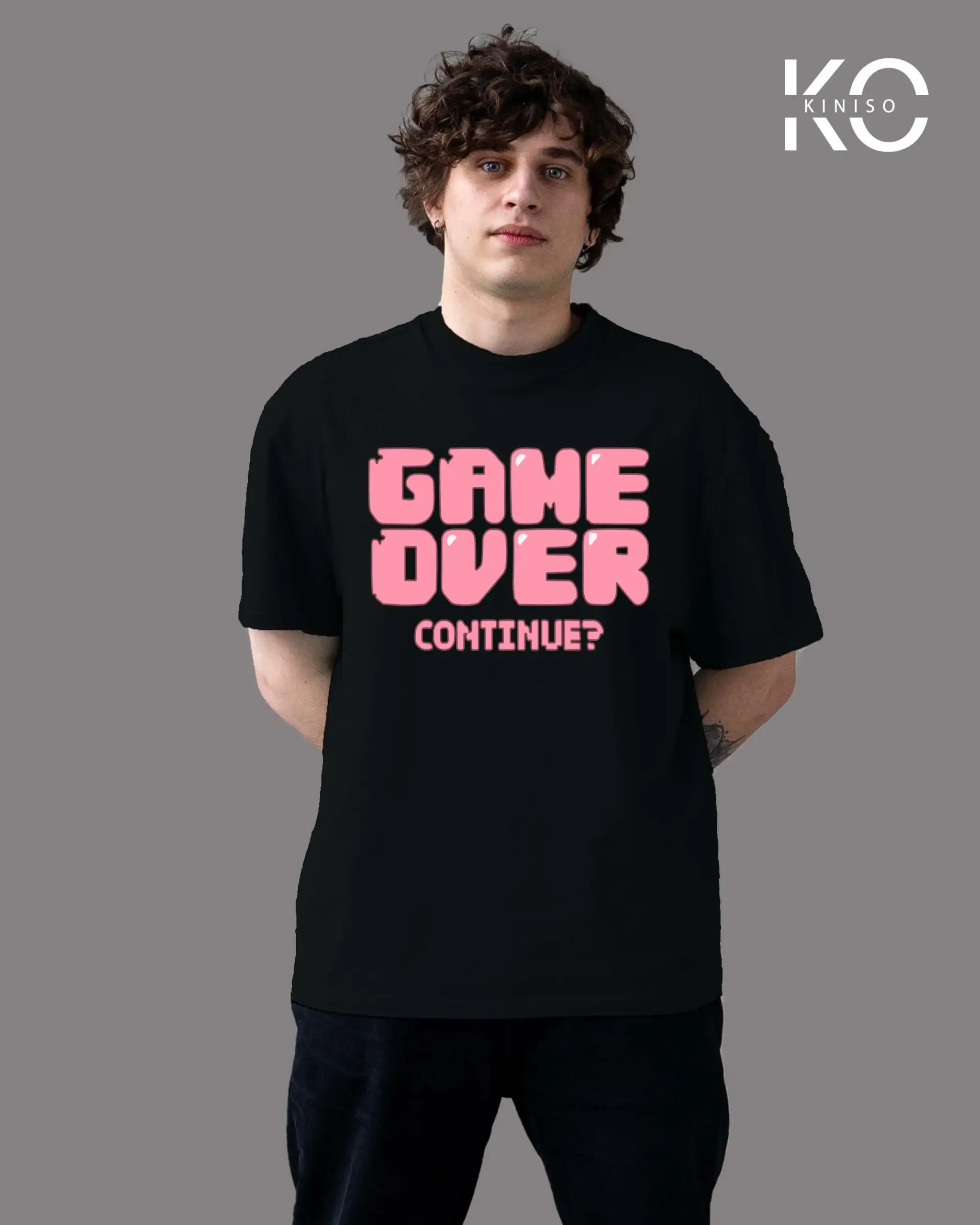 Image of Game Over Pink t-shirt black color