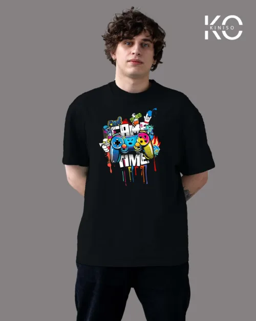 Image of Game Time Black Color T-shirt