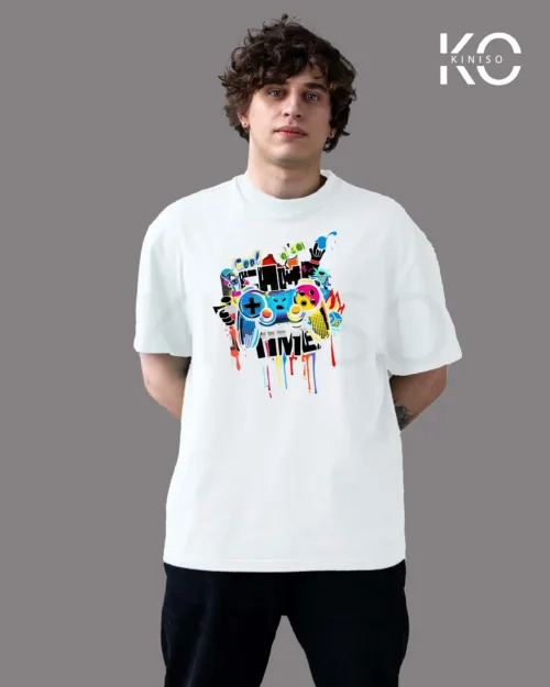 Image of Game Time White Color T-shirt