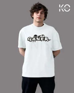 Image Of Gamer White color T-shirt