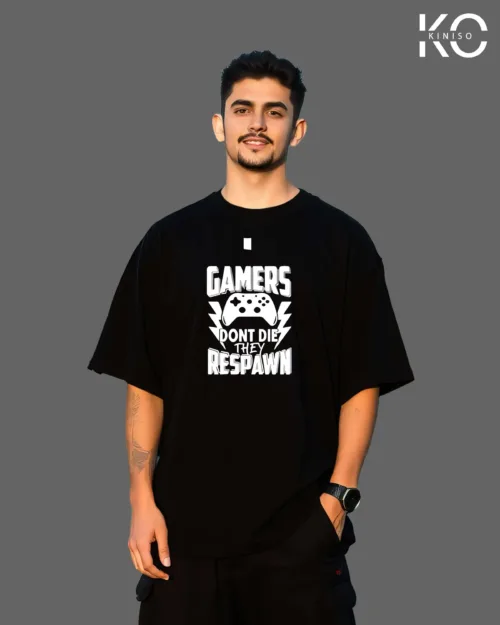 Image of Gamers Don't Die Black Color T-shirt