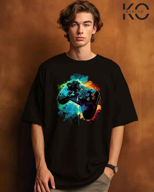 Image of Gaming Console Colorful Black t-shirt