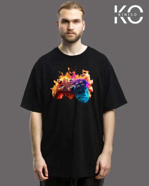 Image of Gaming Console Firing Black Color T-shirt