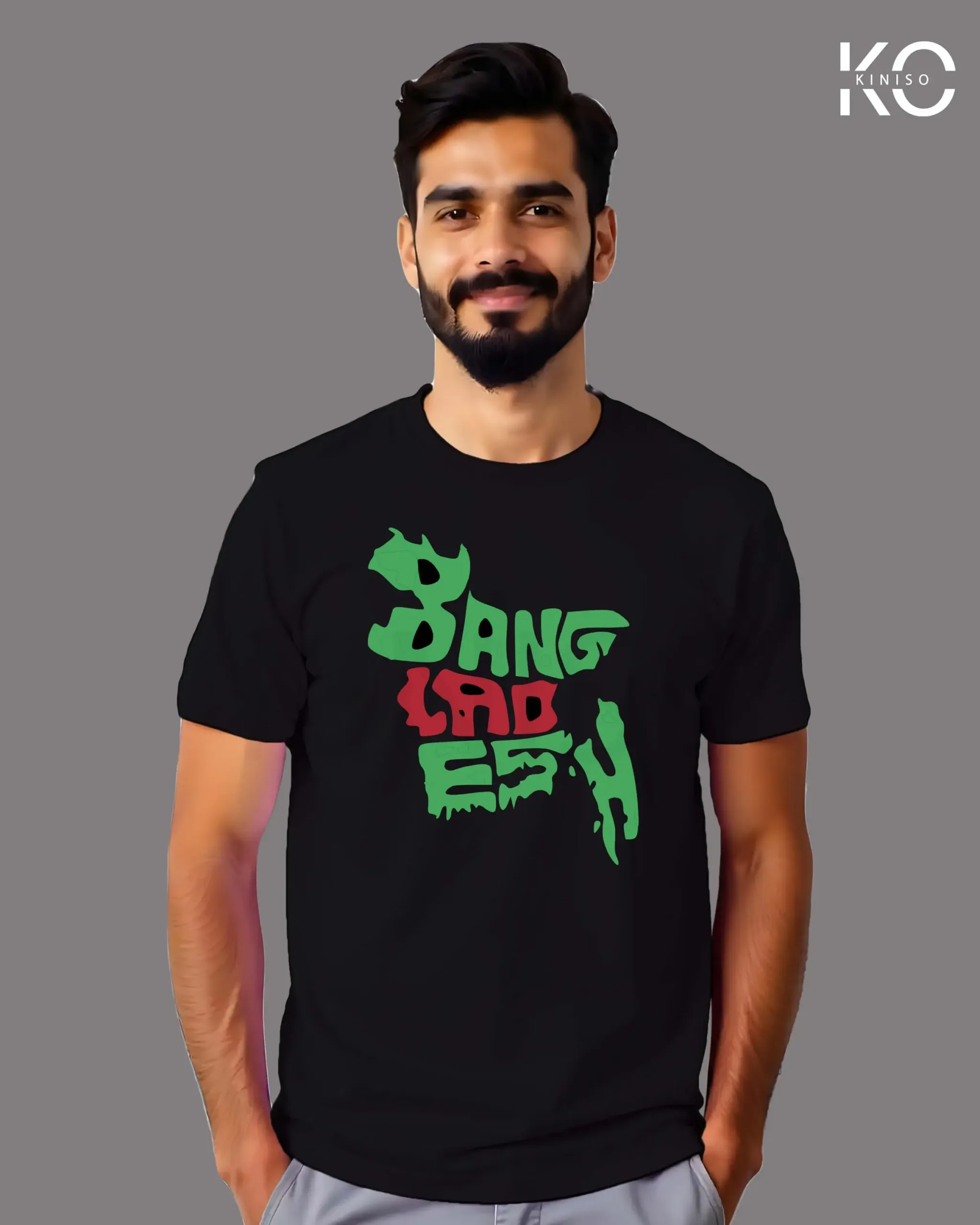 Image of t-shirt design Map of Bangladesh color Black