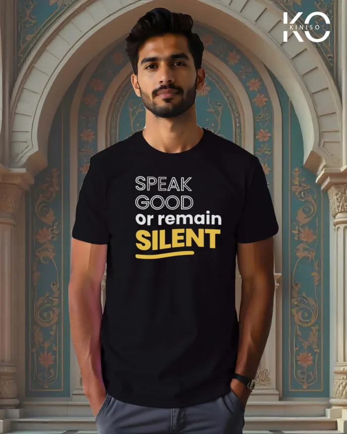 Image of Black color Speak Good Printed Islamic t-shirt for Men