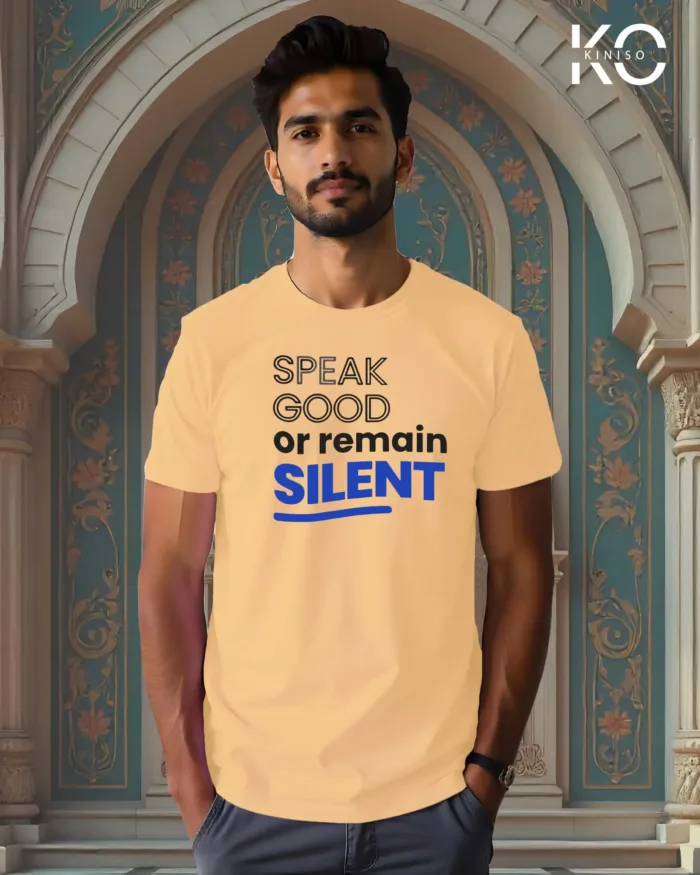 Image of Biscuit color Speak Good Printed Islamic t-shirt for Men