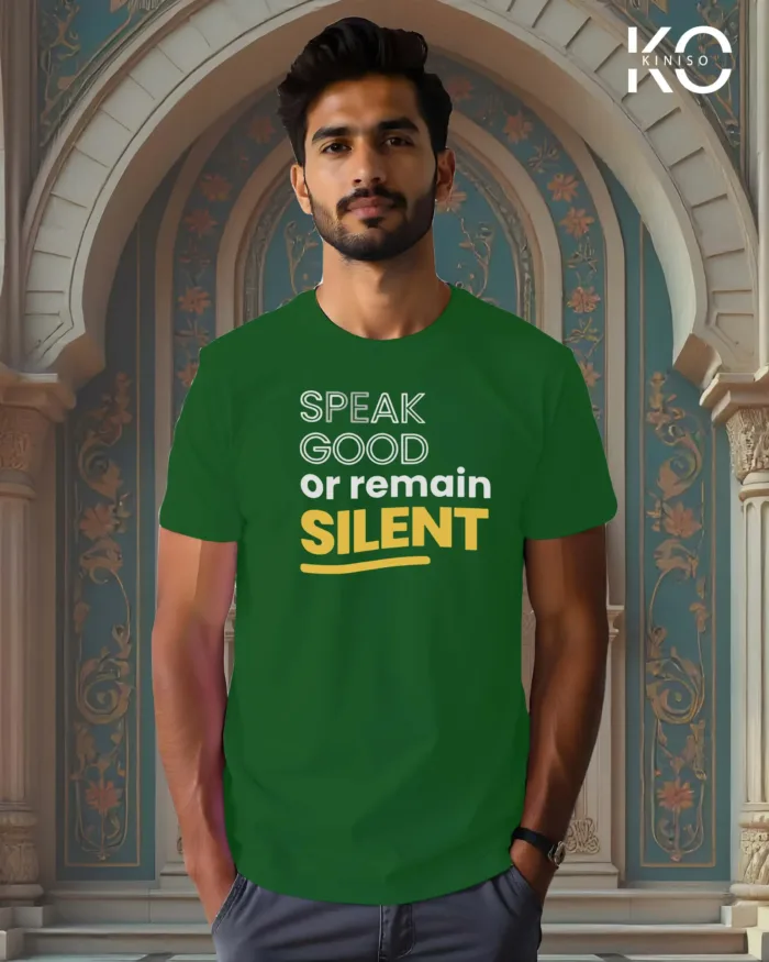 Image of Green color Speak Good Printed Islamic t-shirt for Men