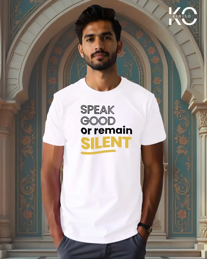 Image of White color Speak Good Printed Islamic t-shirt for Men