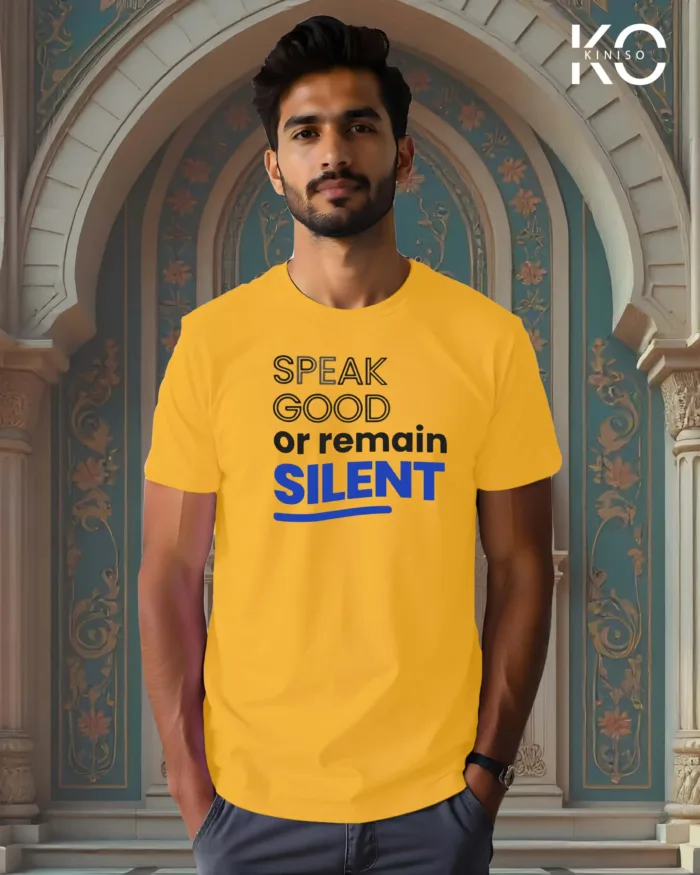 Image of Yellow color Speak Good Printed Islamic t-shirt for Men