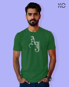 Image of Anime inspired design Drop-shoulder t-shirt | AJ Style Bottle Green