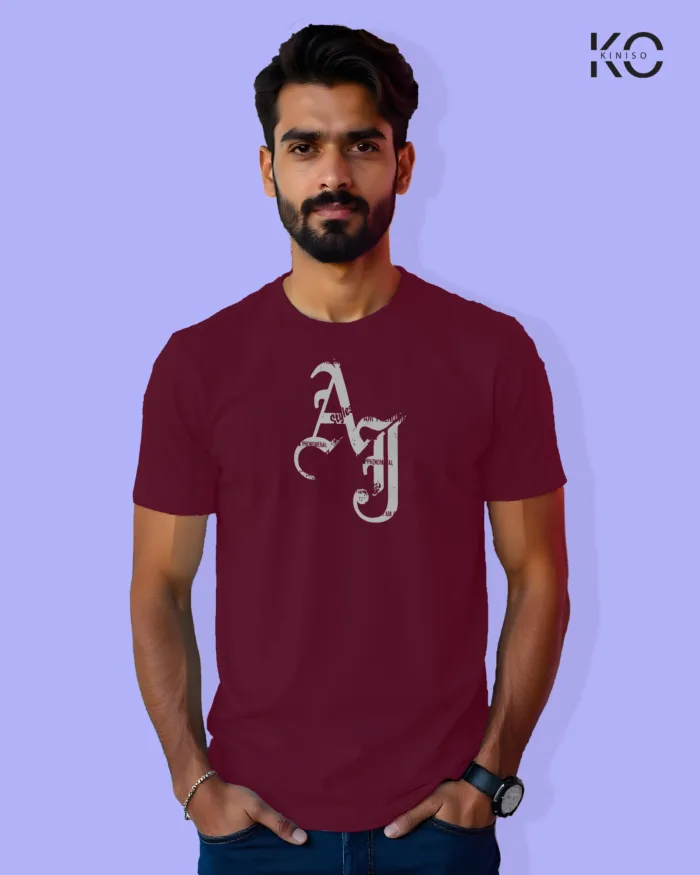 Image of Movie and TV Show inspired design Half Sleeve t-shirt | AJ Style Maroon