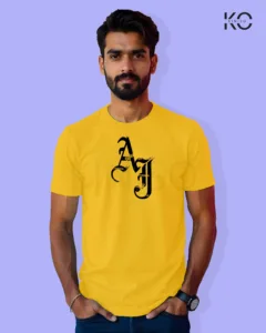 Image of Movie and TV Show inspired design Half Sleeve t-shirt | AJ Style Yellow