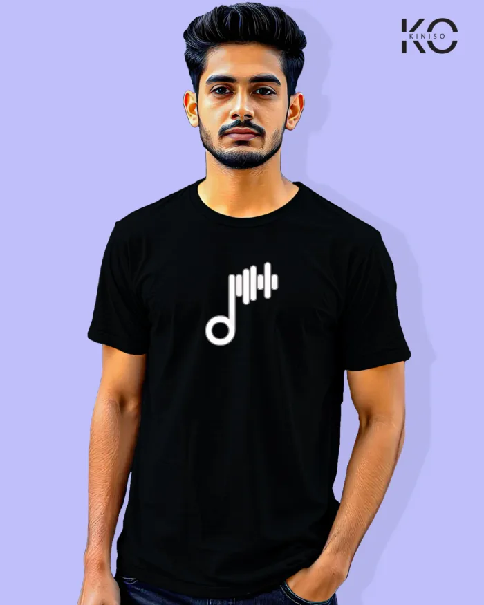 Image of Music inspired design Half Sleeve t-shirt | Audio Symbol Black