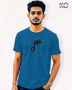 Image of Music inspired design Half Sleeve t-shirt | Audio Symbol Blue