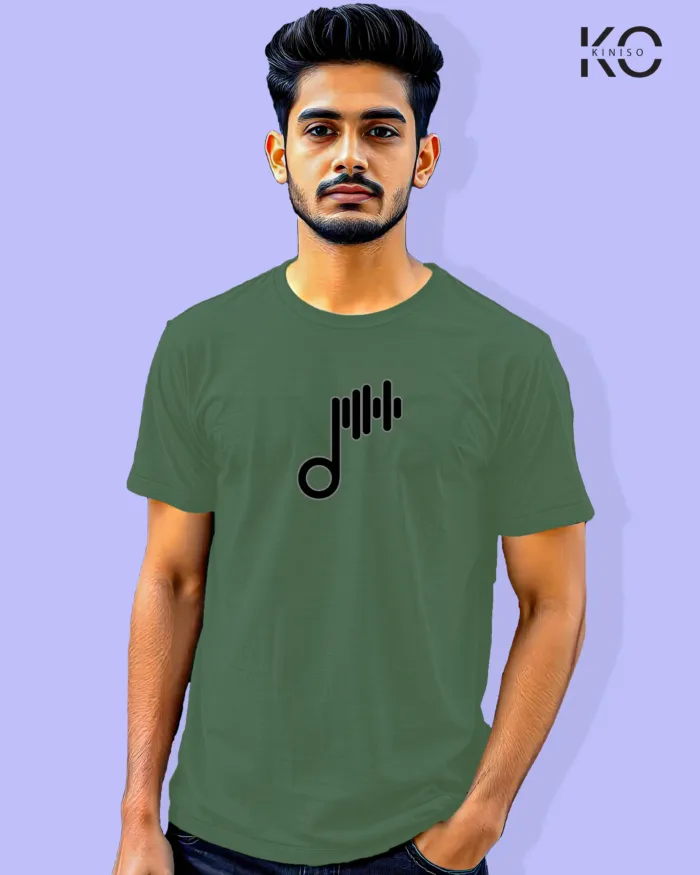 Image of Music inspired design Half Sleeve t-shirt | Audio Symbol Green