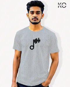 Image of Music inspired design Half Sleeve t-shirt | Music Symbol Grey