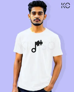 Image of Music inspired design Half Sleeve t-shirt | Music Symbol White