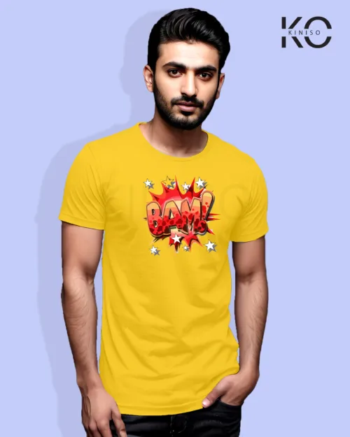 Image of Comic inspired design half sleeve t-shirt | BAM Yellow