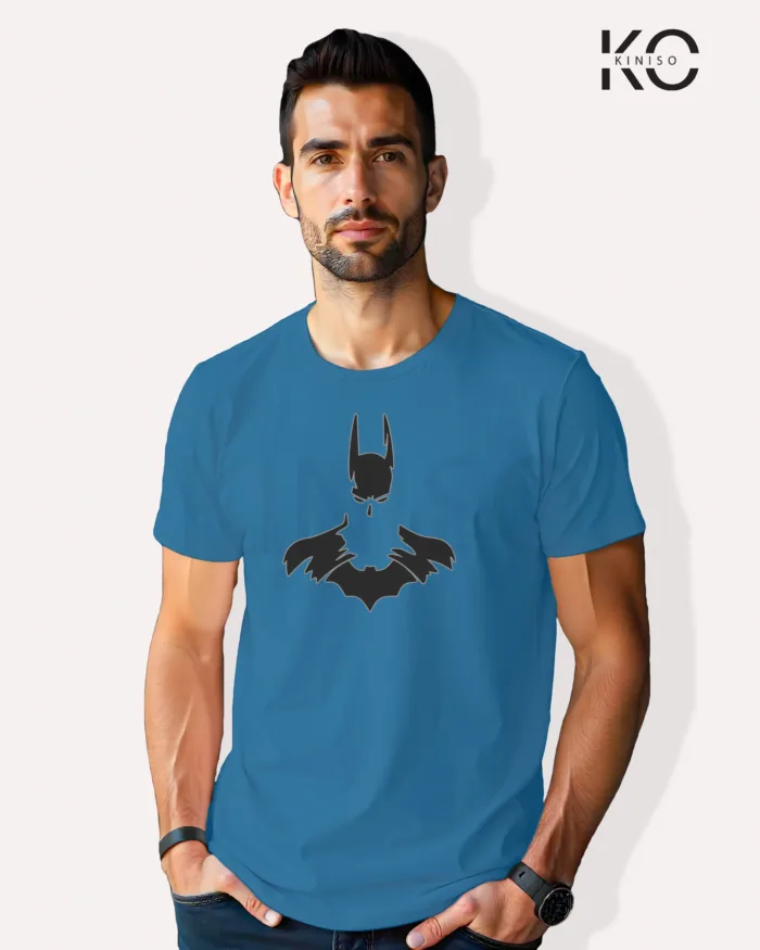 Image of Movie and TV Show inspired design Half Sleeve t-shirt | Batman Head Blue