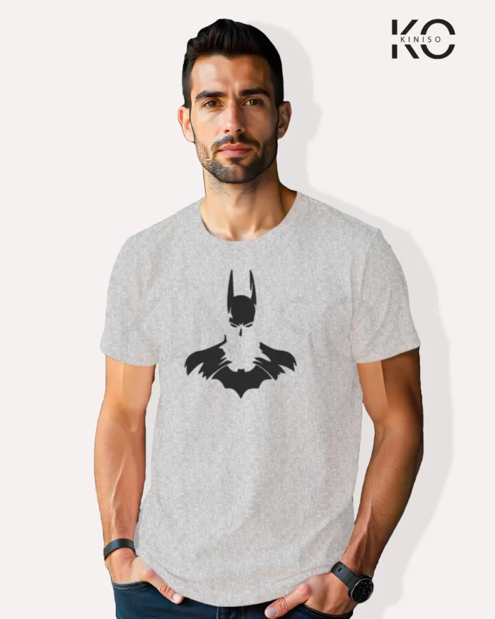 Image of Movie and TV Show inspired design Half Sleeve t-shirt | Batman Head Grey