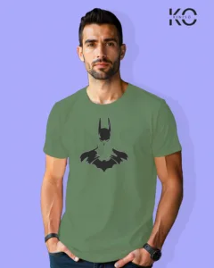 Image of Movie and TV Show inspired design Half Sleeve t-shirt | Batman Head Pastel Green