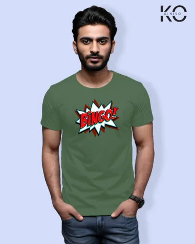 Image of Comic inspired design half sleeve t-shirt | Bingo Pastel Green