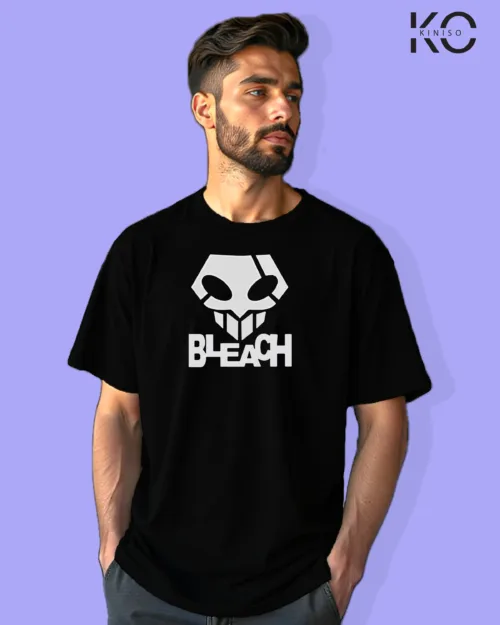 Image of Anime inspired design Drop-shoulder t-shirt | Bleach Musk Black