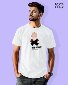 Image of Movie and TV Show inspired design Half Sleeve t-shirt | CM Punk White