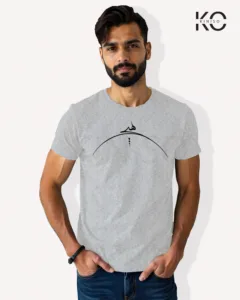 Image of Islamic inspired design Half-sleeve t-shirt | Calligraphy Ha Grey