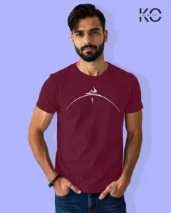 Image of Islamic inspired design Half-sleeve t-shirt | Calligraphy Ha Maroon