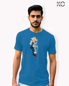 Image of Bangla quote inspired design half sleeve t-shirt | Cigarette Blue