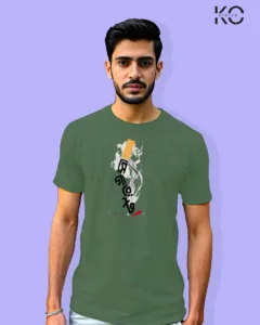 Image of Bangla quote inspired design half sleeve t-shirt | Cigarette Pastel Green