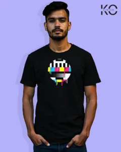 Image of Music inspired design Half Sleeve t-shirt | Colorful Keypad Black