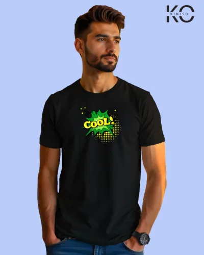 Image of Comic inspired design half sleeve t-shirt | Cool Black