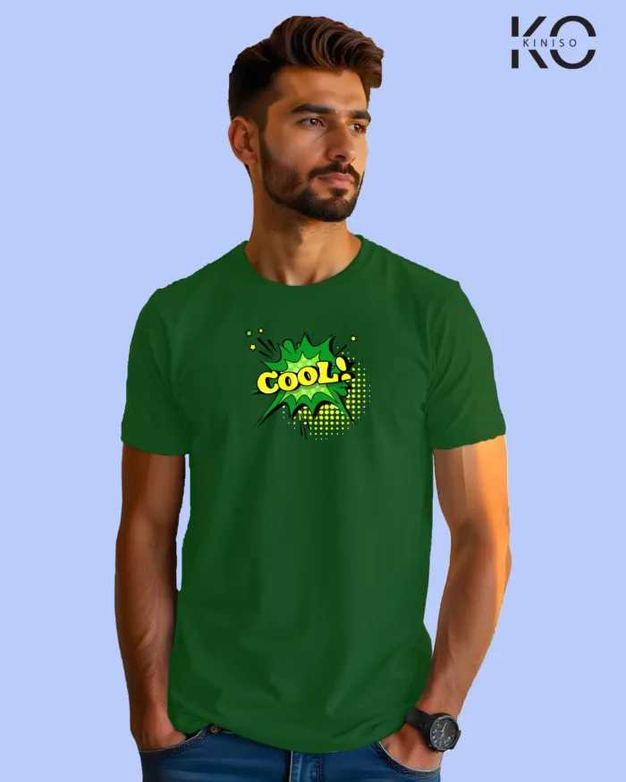 Image of Comic inspired design half sleeve t-shirt | Cool Green