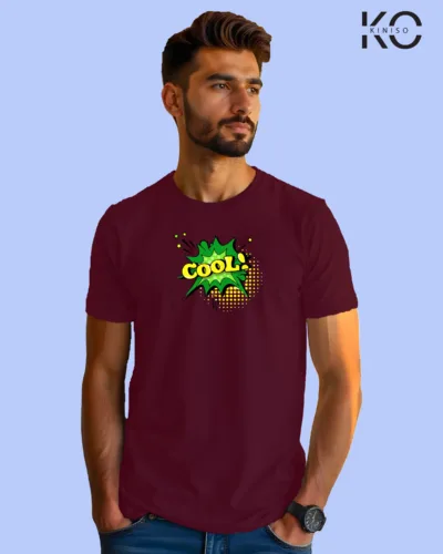 Image of Comic inspired design half sleeve t-shirt | Cool Maroon