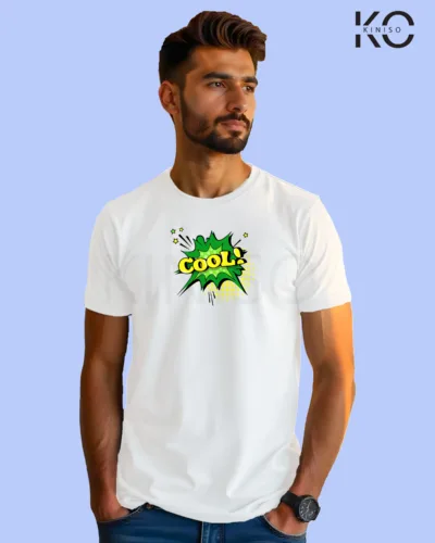 Image of Comic inspired design half sleeve t-shirt | Cool White