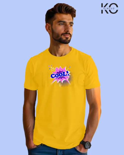 Image of Comic inspired design half sleeve t-shirt | Cool Yellow