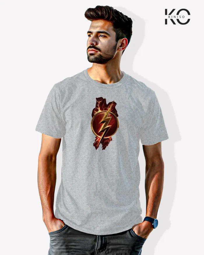 Image of Movie and TV Show inspired design Half Sleeve t-shirt | DC Flash Grey