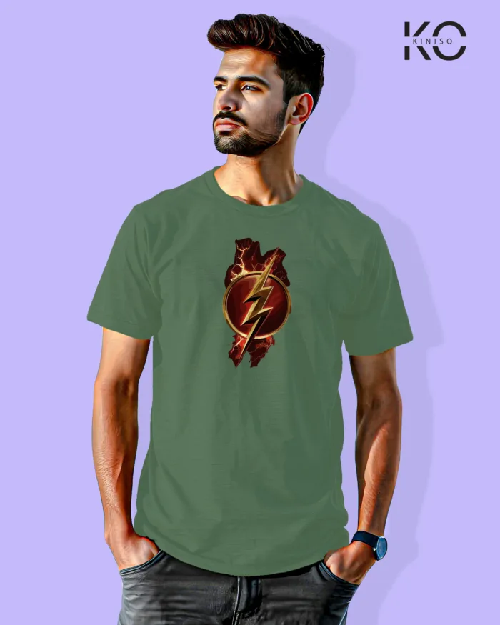 Image of Movie and TV Show inspired design Half Sleeve t-shirt | DC Flash Pastel Green