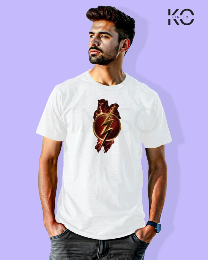 Image of Movie and TV Show inspired design Half Sleeve t-shirt | DC Flash White