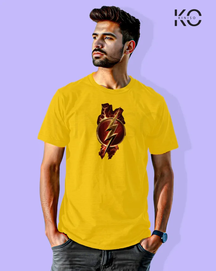 Image of Movie and TV Show inspired design Half Sleeve t-shirt | DC Flash Yellow