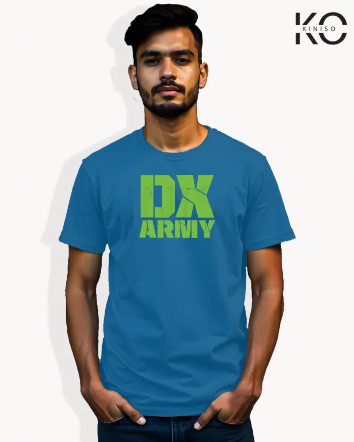 Image of Movie and TV Show inspired design Half Sleeve t-shirt | DX Army Blue