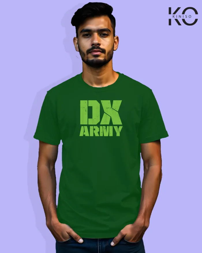 Image of Movie and TV Show inspired design Half Sleeve t-shirt | DX Army Bottle Green