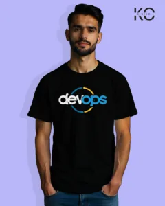 Image of Engineer and tech inspired design half sleeve t-shirt | Devops Black