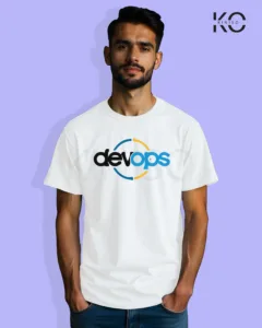 Image of Engineer and tech inspired design half sleeve t-shirt | Devops White